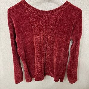 Sonoma Women's Red Cable Knit Sweater